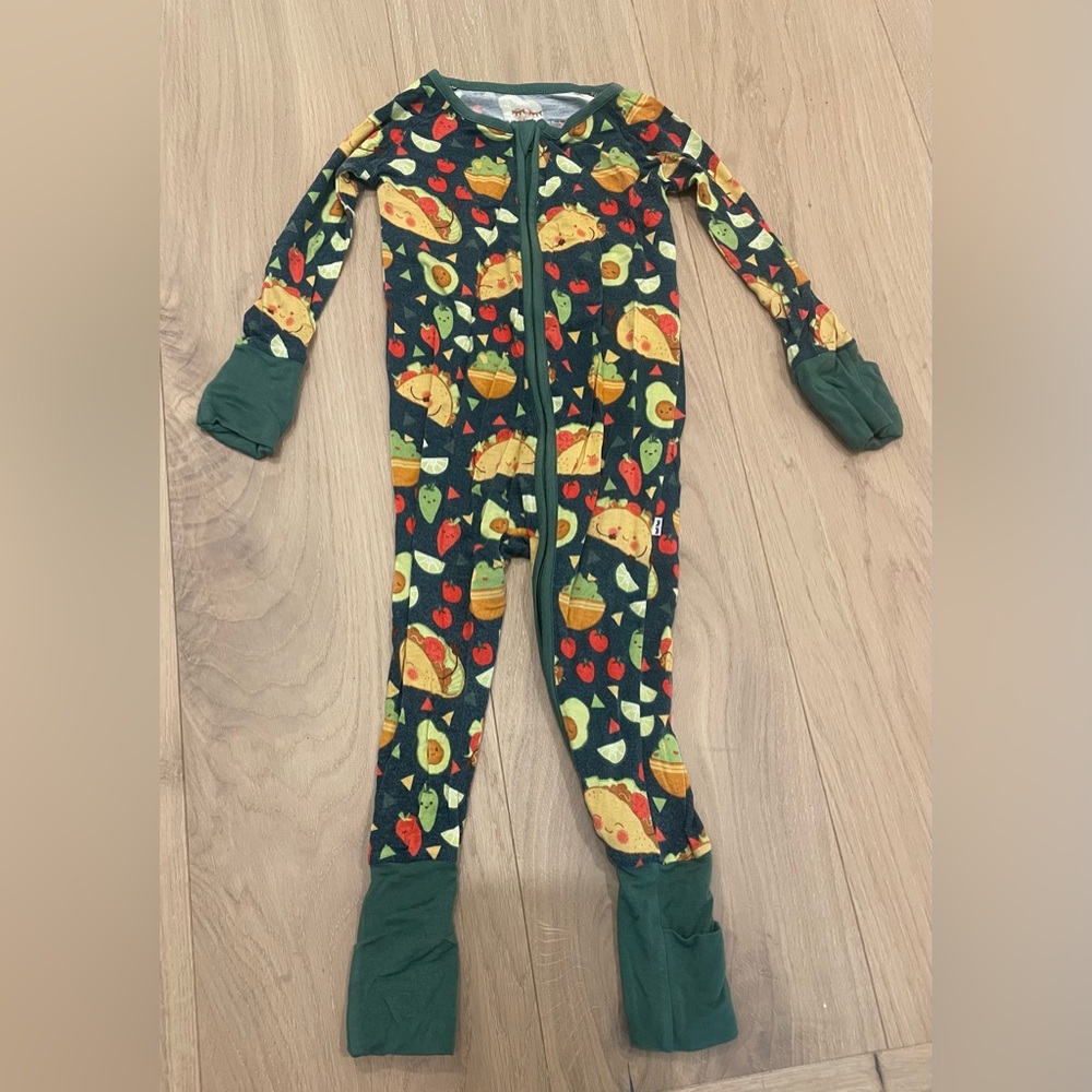 Little Sleepies zippy Taco Time print